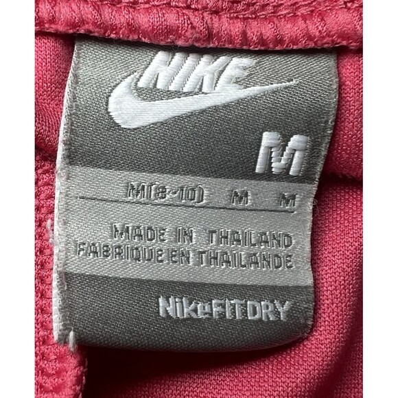 Nike Shorts Womens Medium Pink FitDry White Side Panel Drawstring Gym Sporty - Picture 9 of 10